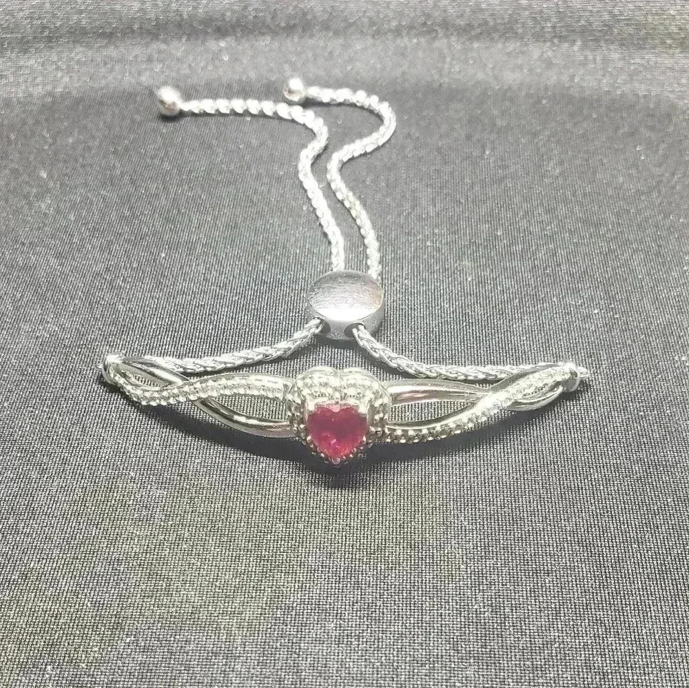 Bolo Bracelet Lab-Created Ruby Sterling Silver - image 3